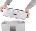 Pikkukuva 5 / 11: Dahle® PaperSAFE 100 - Paperinsilppuri - 5x18 mm siru - 12L keräilyalusta - Arkkeja enintään 5 kpl - P4 - Niittejä pankkikortteja paperiliittimiä