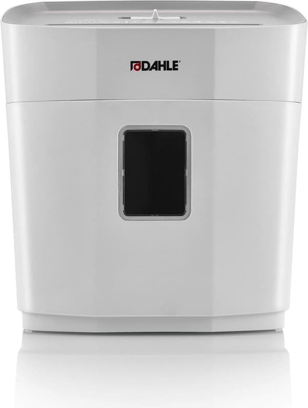 Dahle® PaperSAFE 100 - Paperinsilppuri - 5x18 mm siru - 12L keräilyalusta - Arkkeja enintään 5 kpl - P4 - Niittejä pankkikortteja paperiliittimiä