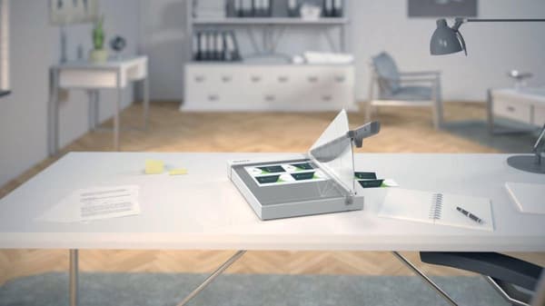 Leitz Precision Skærebord til hjemmekontor A4 med knivbeskytter og lysteknologi til hjemmekontor/arbejde i hjemmet - Skærer 10 A4-ark - antracit