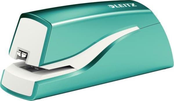Leitz NeXXt WOW batteridrevet elektrisk hæftemaskine til berøringsfri hæftning - Hæfter op til 10 ark - Isblå