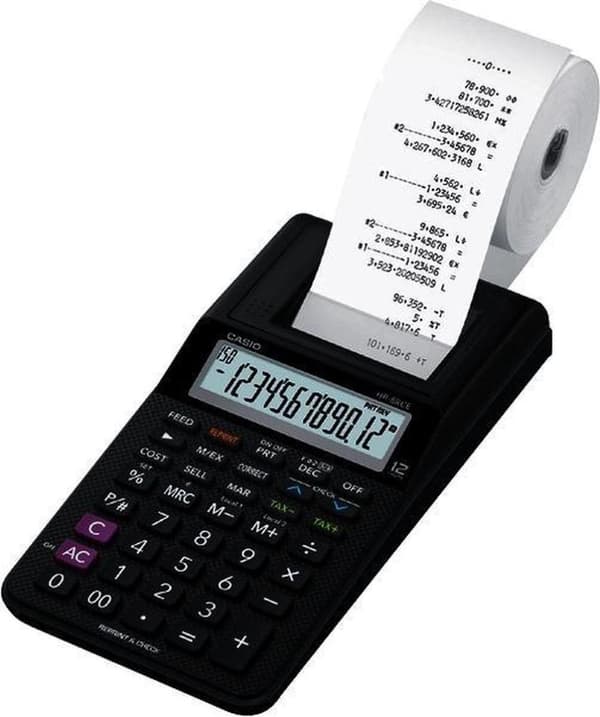 Casio HR-8RCE miniräknare Skrivbordsutskrift Vit