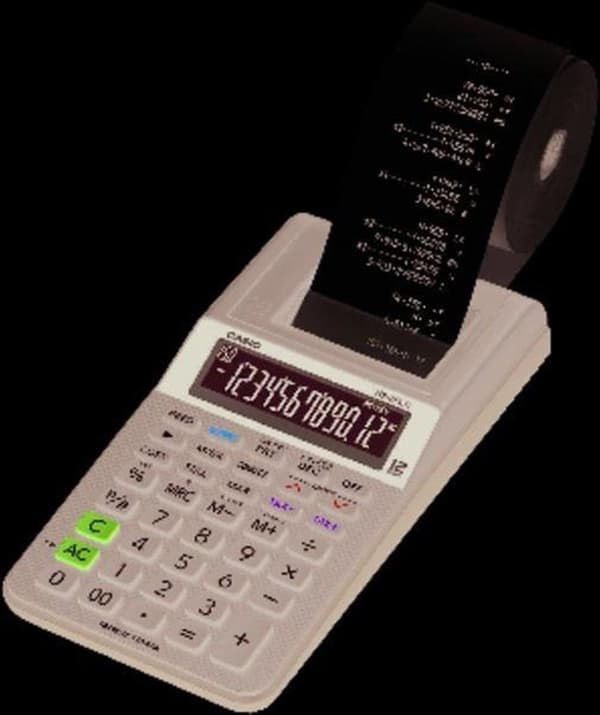 Casio HR-8RCE miniräknare Skrivbordsutskrift Vit