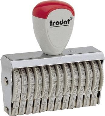 trodat nummerband stämpel 54862 12 siffror 4mm grå/röd (54862)