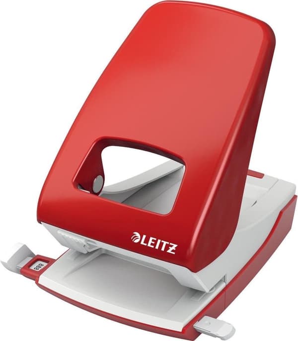 Leitz NeXXt Metal Desk Rei'itys - Rei'ittää jopa 40 arkkia - Kansioihin ja rengaskansioon - Punainen - Ihanteellinen kotitoimistoon/kotityöpaikalle
