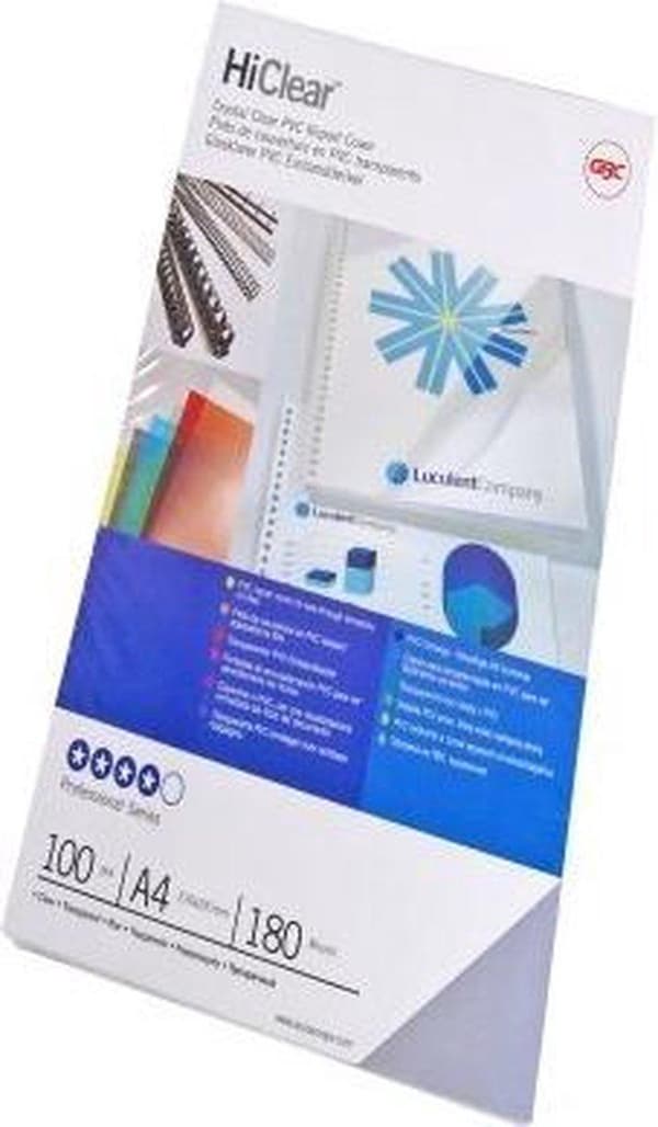 GBC - Indbindingsomslag - A4 - 150 mikron - Gennemsigtig PVC - 100 stk.