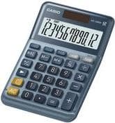 CASIO MS-120EM Desktop-kalkylator, 12-siffrig, valutaomvandling, kostnad/sälj/marginal, aluminium fram, sol-/batteridriven Blå