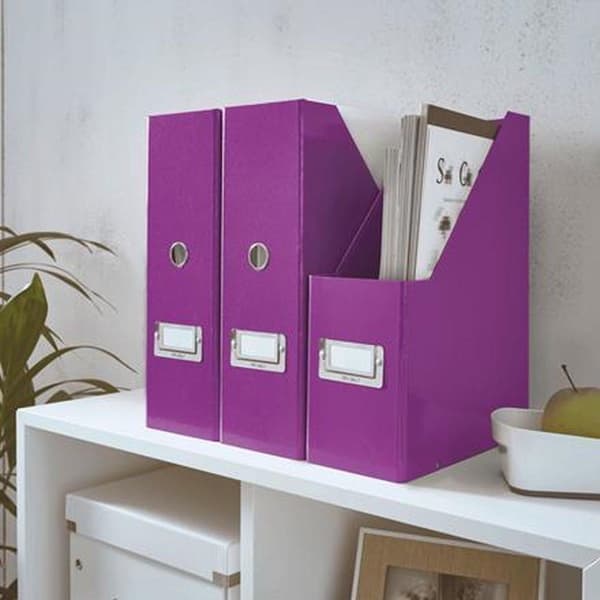 Leitz WOW Click & Store Robust tidskriftshållare i kartong - 10,3 x 33 x 25,3 Cm (BxHxD) - Lila