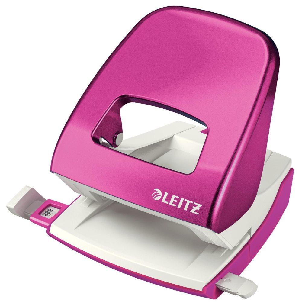 Leitz NeXXt WOW metallkontorshålslagare - 2 hål - Perforerar upp till 30 ark - Rosa metallic
