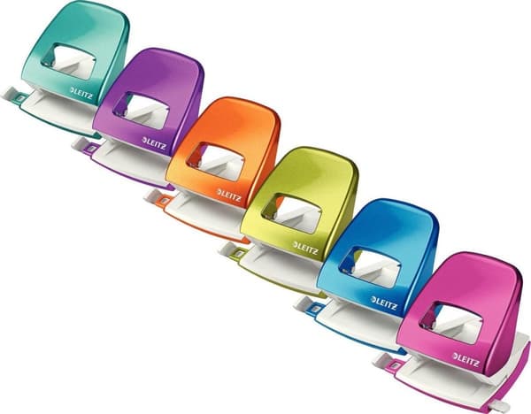 Leitz NeXXt WOW Hole Punch 5008 - Rei'ittää jopa 30 arkkia - Kansioihin ja rengaskansioon - Purppura metalli - Ihanteellinen kotitoimistoon/kotityöpai
