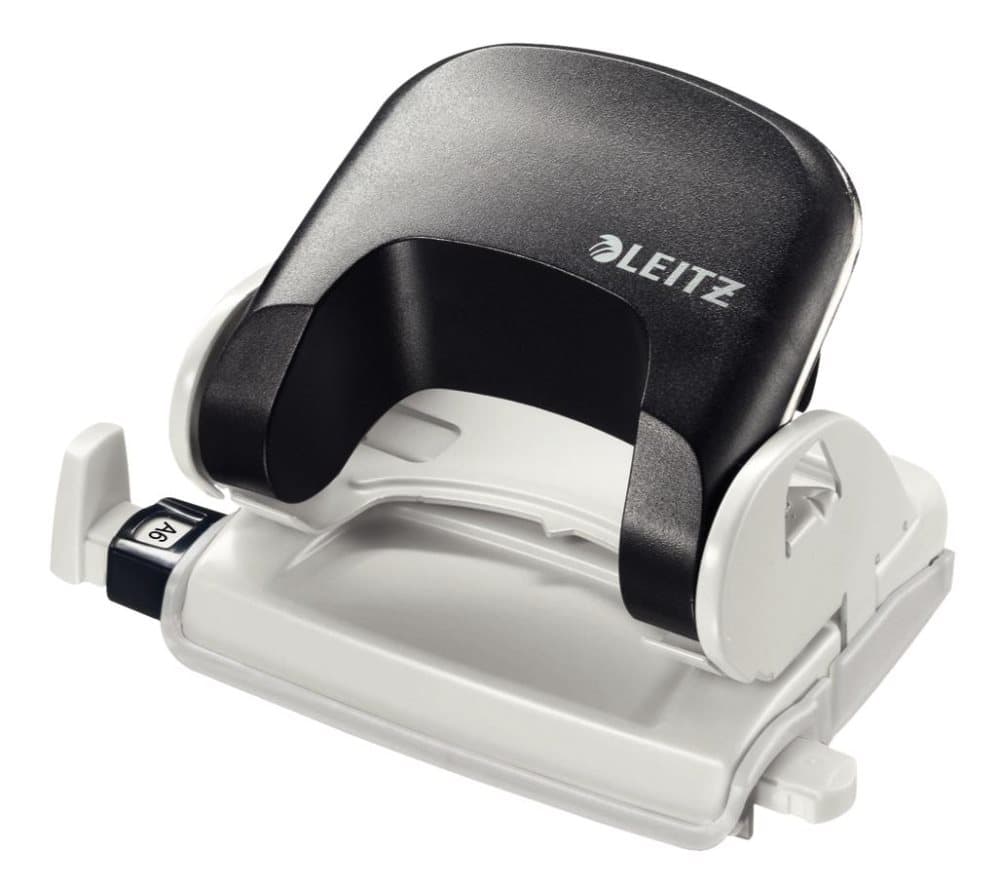 Leitz NeXXt WOW Mini Hålslag med ergonomiskt handtag - Perforerar upp till 16 ark - För mappar och ringpärmar - Svart - Idealisk för hemmakontor/hemma
