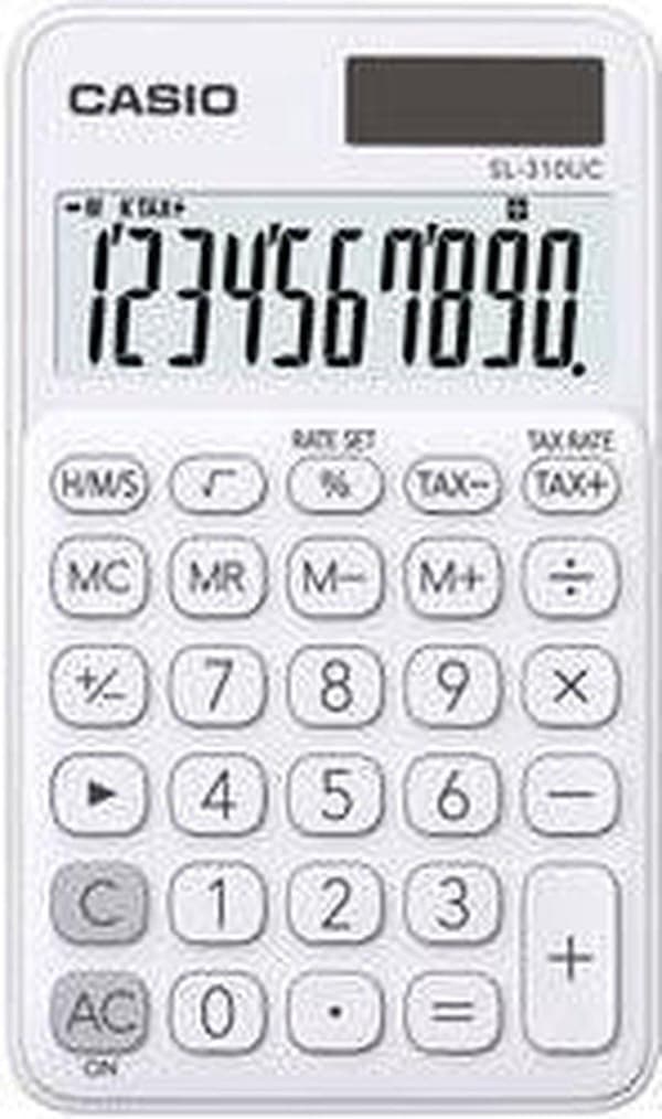 Casio SL-310UC-WE miniräknare Pocket Basic miniräknare Vit