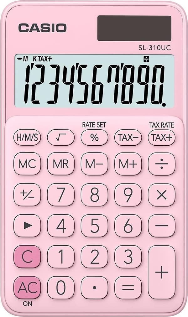 Casio SL-310UC-PK lommeregner Pocket Basic Lommeregner Pink Lyserød
