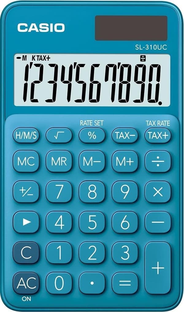 Casio SL-310UC-BU lommeregner Pocket Basic Lommeregner Blå Blå