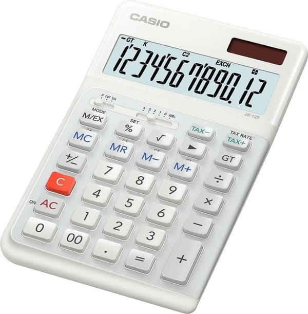 Casio JE-12E-WE Lommeregner Desktop Simple Lommeregner Hvid (JE-12E-WE) Hvid