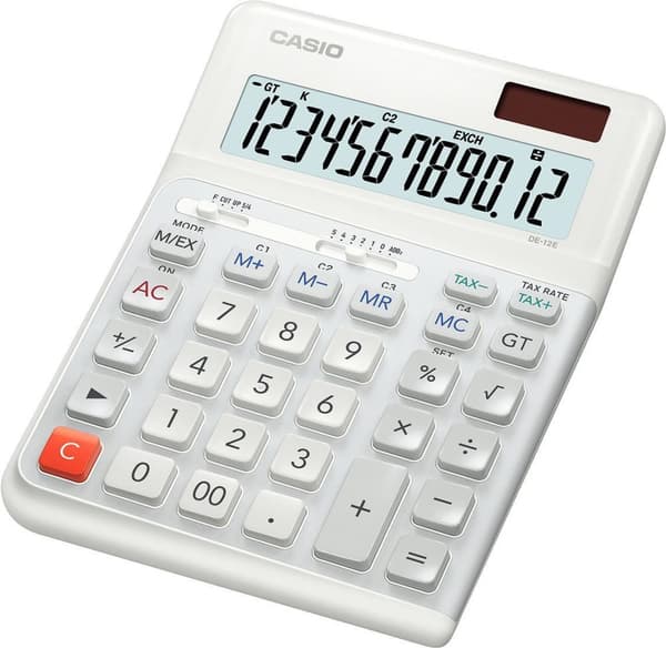 Casio DE-12E-WE Lommeregner Desktop Simple Lommeregner Hvid (DE-12E-WE) Hvid