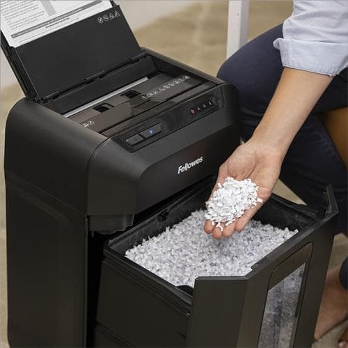 Fellowes Automax 80M paperisilppuri Hiukkassilppuri 22 cm Musta