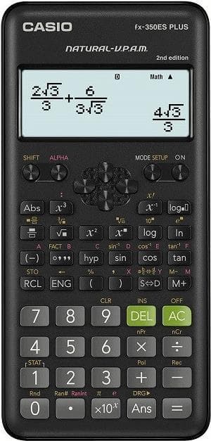 Casio FX-350ES Plus-2 videnskabelig lommeregner Sort