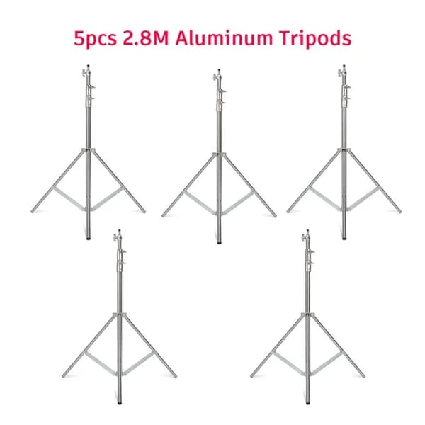 Belysningsstöd, rostfritt stålsats, korsarm med viktpåse, 1 st tripod
