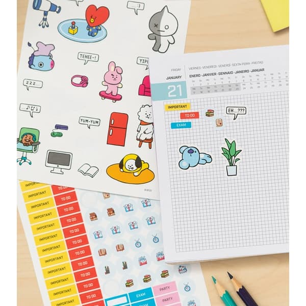 BT21 - Kalender / Skoleplanlægger 2021/2022 (blå)