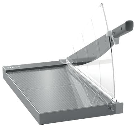 Leitz Precision Office Pro skærebord A3 med knivbeskyttelse og lysteknologi til kontor - Skærer op til 25 A4-ark - antracit