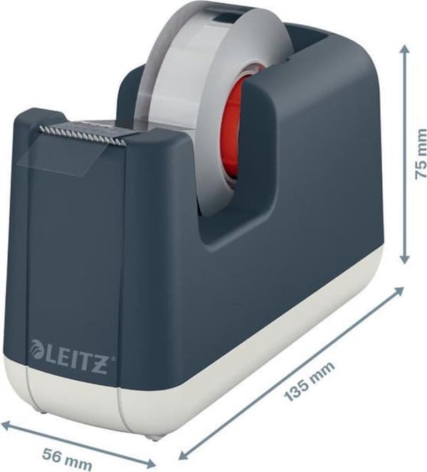 Leitz Cozy Tejphållare - Tejpdispenser inkluderar tejp - Idealisk för hemmakontor/jobba hemma - Sammetsgrå