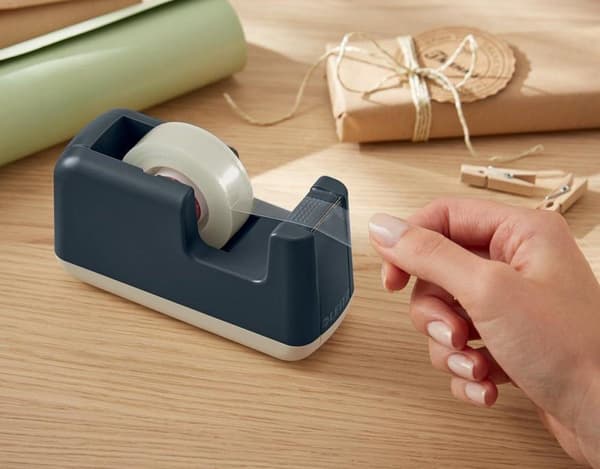 Leitz Cozy Tejphållare - Tejpdispenser inkluderar tejp - Idealisk för hemmakontor/jobba hemma - Sammetsgrå