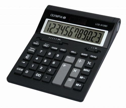 OLYMPIA skrivbordsräknare LCD-612SD, 12-siffrig LCD-skärm (LCD-612SD)