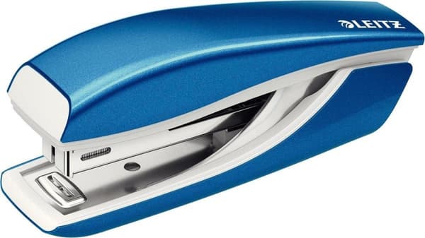 Leitz WOW Metal Mini häftapparat - Kapacitet 10 ark - Inkluderar häftklamrar - För kontor och hemarbete - Perfekt för hemmakontor - Blå