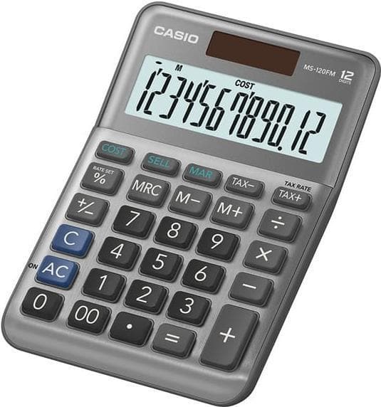 Casio MS-120FM Calculator Desktop Simple Calculator Black (MS-120FM) musta