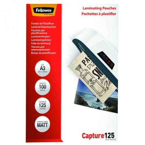 Fellowes - 125 Micron - 100 Pack - Mat - A3 (297 x 420 mm) Lommer til laminering (5328601)