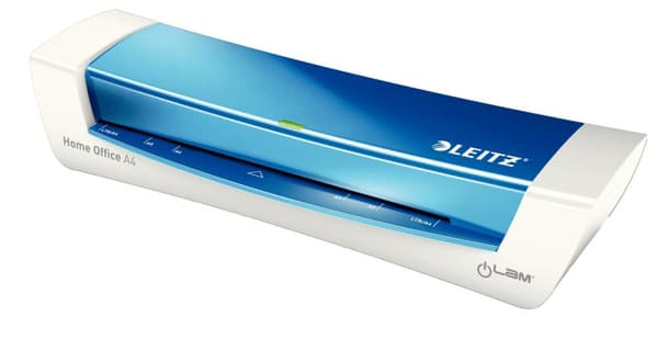 Leitz iLAM Home Office A4 lamineringsmaskin - Lämplig för 80-25 mikron - Inkluderar startkit med lamineringspåsar - Idealisk för hemmakontor - Blå met
