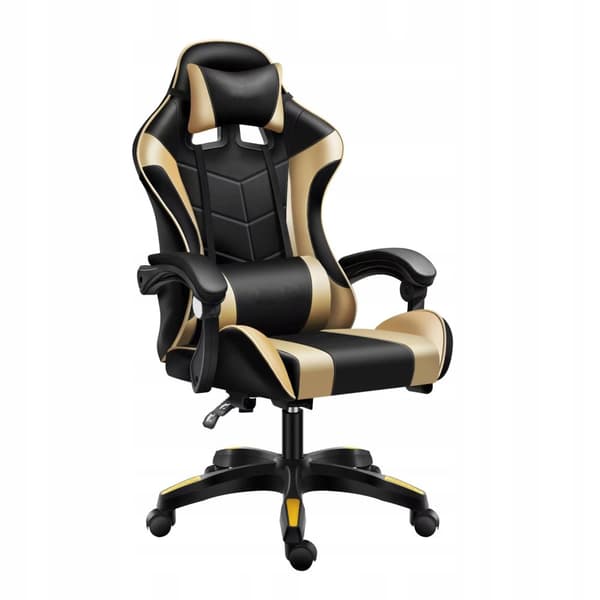 Gamingstol GAME EXTREME eko-läder svart och guld FG-001