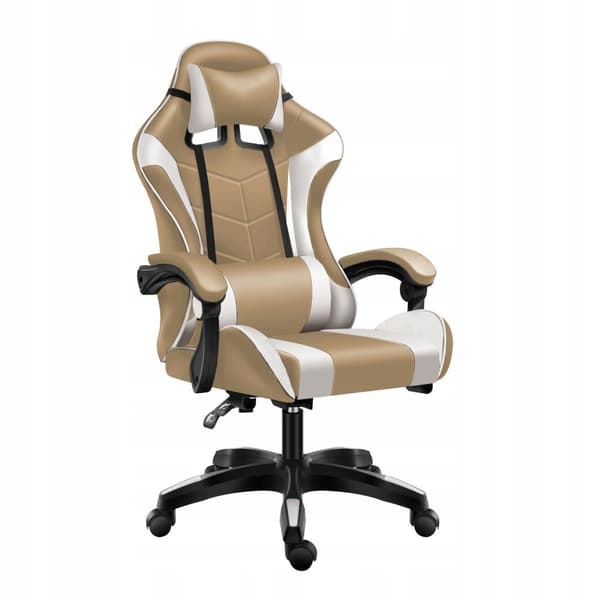 Gamingstol GAME EXTREME eko-läder beige-vit FG-017