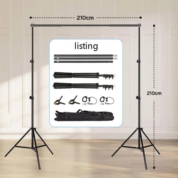 Fotostudio bakgrundsställ, Chromakey grönt skärmsupportsystem, Chroma fotobakgrundram för fotografering., 200x200cm