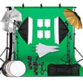 Miniatyrbild 1 av 2: Fotobelysningssats, Softbox-stödram, 3 st Bakgrundstycken, Foto Studio Kit 36