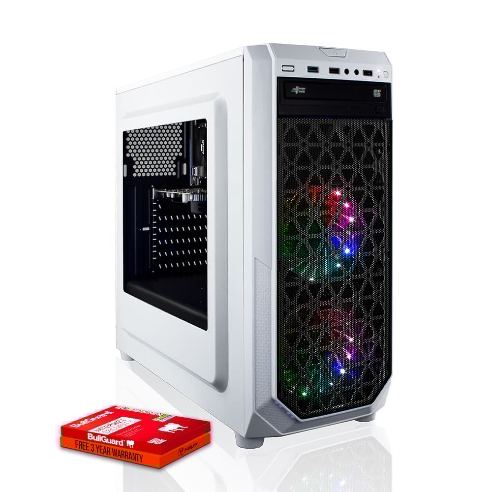 Fierce EXILE Beginner Gaming PC - CiT Prism White - AMD Ryzen 3 3200G 4GHz - 8GB - Radeon Vega 8 - 408393