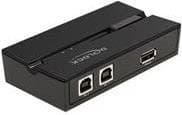 Delock - USB-kytkin oheislaitteiden jakamiseen - 2 x USB2.0 - seinään kiinnitettävä, pinta-asennettava (11491)