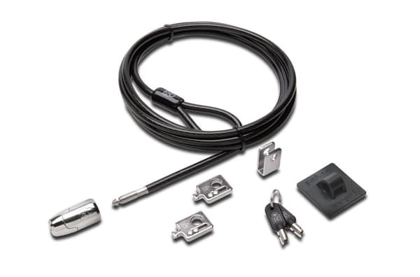Kensington K64424WW MicroSaver låsesystem (til stationære og eksterne enheder 2.0 med 5 mm nøglesystem, kulstofstålkabel og flerdelt sikkerhedssystem,