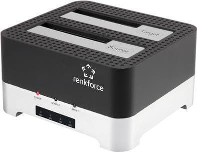 Renkforce RF-DOCKING-02 SATA USB 3.2 Gen 1 (USB 3.0) harddiskduplikator med klonfunktion (RF-5047512)