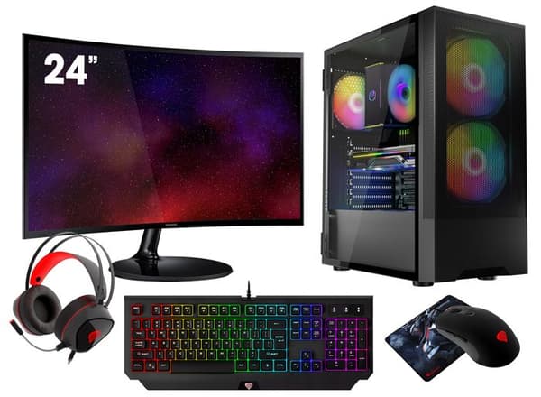 Gaming Kit VIST - Ryzen 5 5600G - 32Go RAM - 1To SSD - 24" LCD - Windows 11 Pro