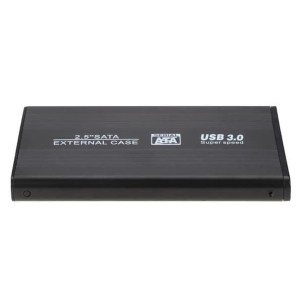 Extern HDD SSD-ettui 2,5" - USB 3.0 - Aluminium - 1 To - Svart - Ultra-snabb