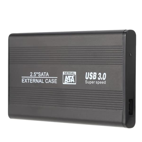 Extern HDD SSD-ettui 2,5" - USB 3.0 - Aluminium - 1 To - Svart - Ultra-snabb