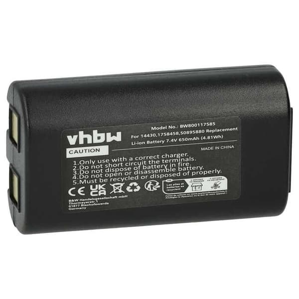 vhbw Batteri kompatibelt med Dymo LabelManager 260, 260P, 280, PnP skrivare, scanner, etikett skrivare (650mAh, 7,4V,