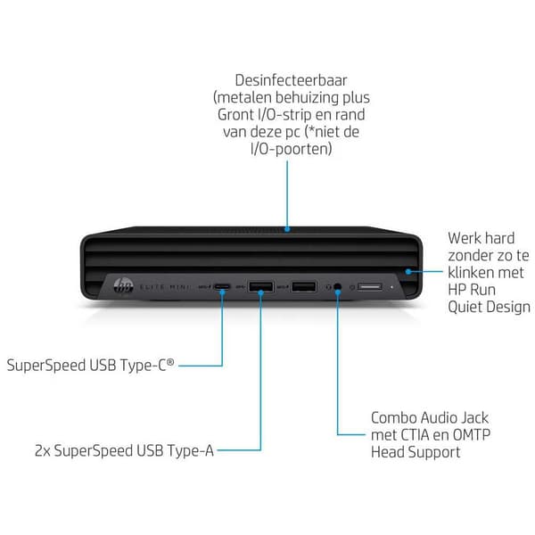 Hp Pöytätietokone Elite Mini 800 G9 I7-13700/16gb/512gb Ssd Hopeinen
