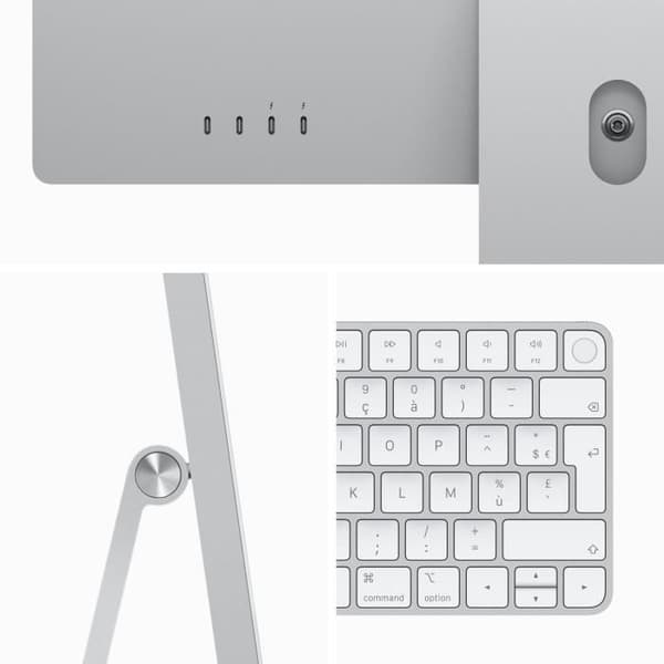 Apple - 24 - iMac Retina 4.5K (2023) - Apple M3-chip - 8 GB RAM - 256 GB lager - 10-kernet GPU - Sølv
