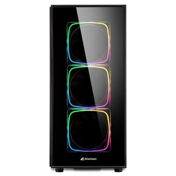 PC-chassi - Sharkoon - TG6 RGB - Midi ATX - Svart - 3 fläktar - 4 SSD-plattformar