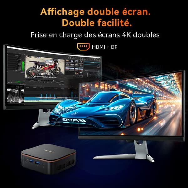 Mini PC Blackview MP20 Intel Twin Lake N150 3.6GHz Max 16 Go 512 Go/SSD 2To, Windows 11 Pro, Wifi 6, 4K UHD Display NETFLIX - Grå