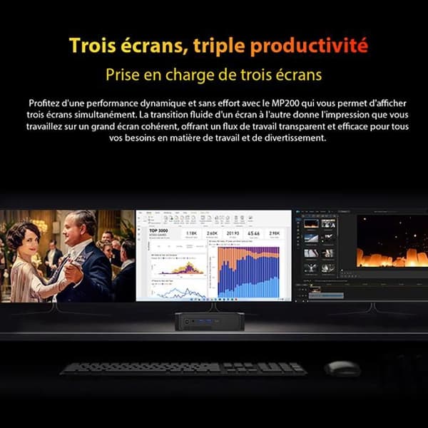 Mini PC Blackview MP200 16 GB DDR4 512 GB SSD, Intel Alder Lake i5-12450H, Windows 11, WiFi 6 - Svart