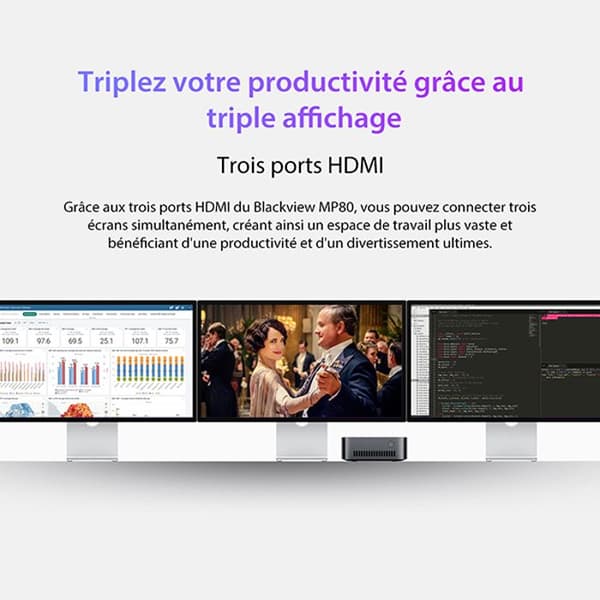 Mini PC - Blackview - MP80 - 16 GB DDR5 - 1 TB SSD - Intel Alder Lake N97 3,60 GHz - Svart