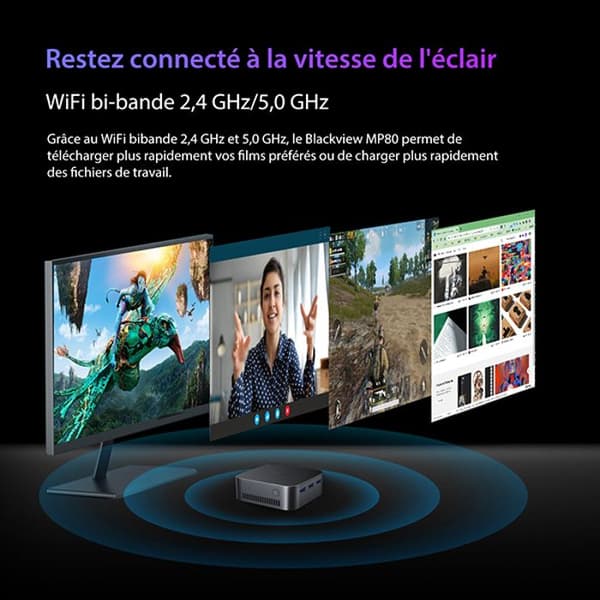 Mini PC - Blackview - MP80 - 16 GB DDR5 - 1 TB SSD - Intel Alder Lake N97 3,60 GHz - Svart
